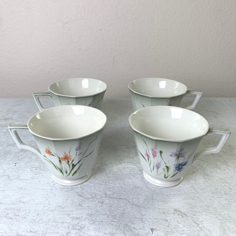 Mikasa Alpine Meadow Nature's Garden Cups Set of 4 DA904 Japan Discontinued Vtg